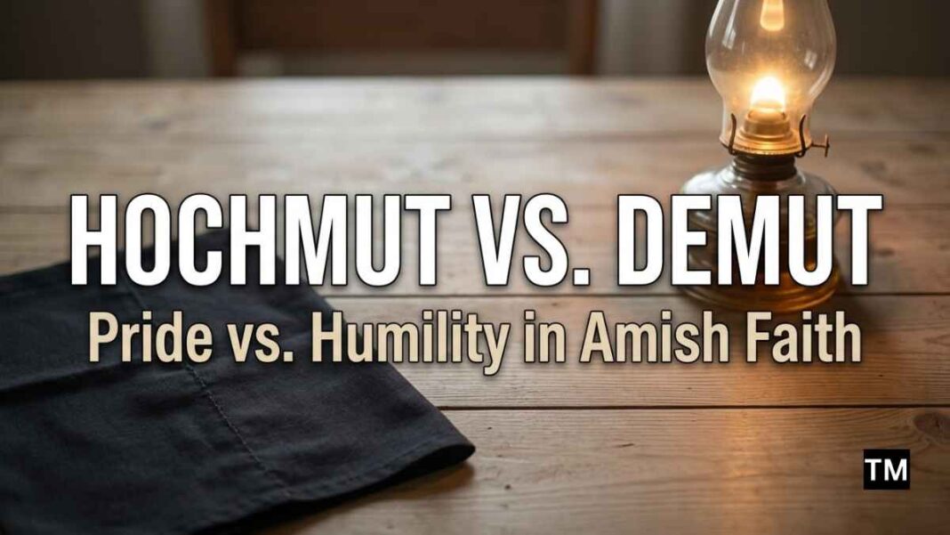 Simple plain Amish clothes representing Demut humility vs worldly Hochmut pride